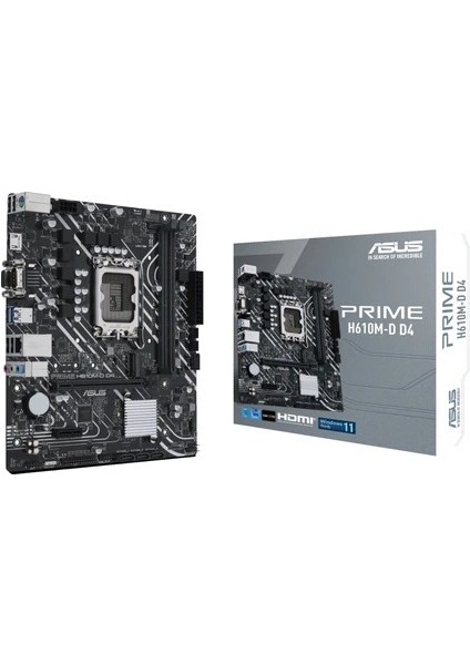 Intel Prıme H610M-D D4 Ddr4 3200 D-Sub, HDMI Glan M.2 1700P RS232+USB3.2 (12-13. Nesil)