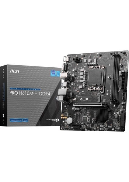 Msı Pro H610M-E Ddr4 1700P Ddr4 3200(OC) HDMI VGA M.2 Usb3.2 Glan Matx