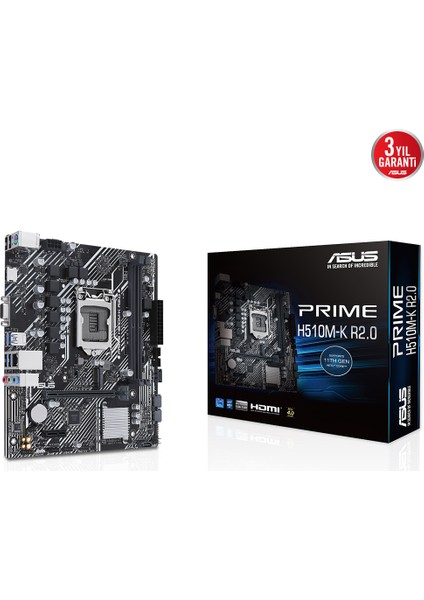 Prıme H510M-K R2.0 1200P11 Ddr4 Ses+Glan HDMI D-Sub M2 Usb3.2 Matx