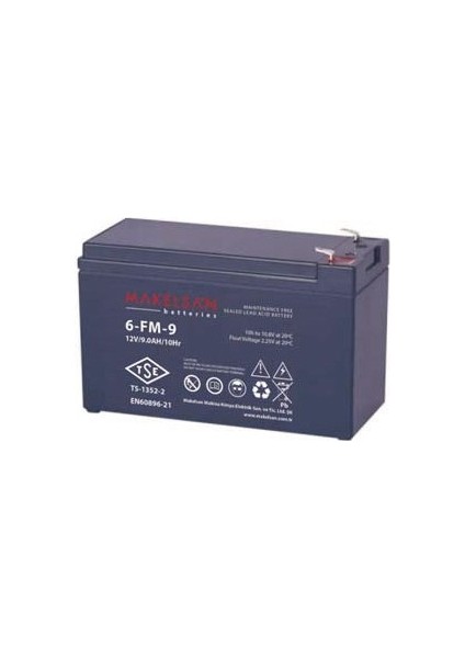 Vlra 9AH 12V Tse, Kuru Tip Ups+Güvenlik Aküsü