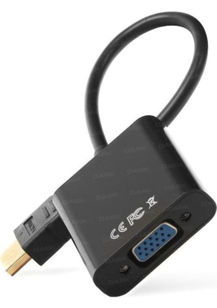 HDMI To VGA Dijital - Analog Monitör Çevirici Dönüştürücü (Dk-Hd-Ahdmıxvga4
