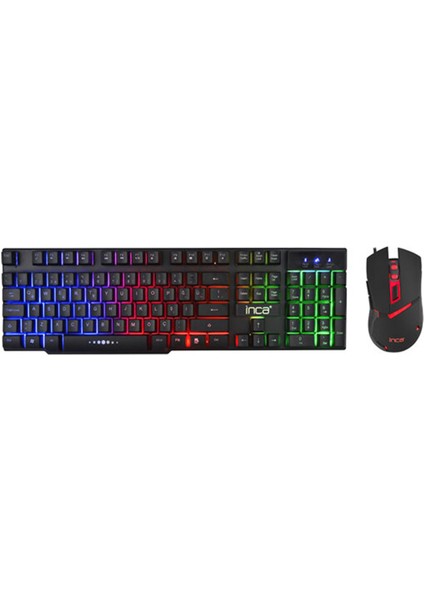 Inca IKG-448 Raınbow Efect Mekanik Hisli Gaming Klavye+Mouse Set