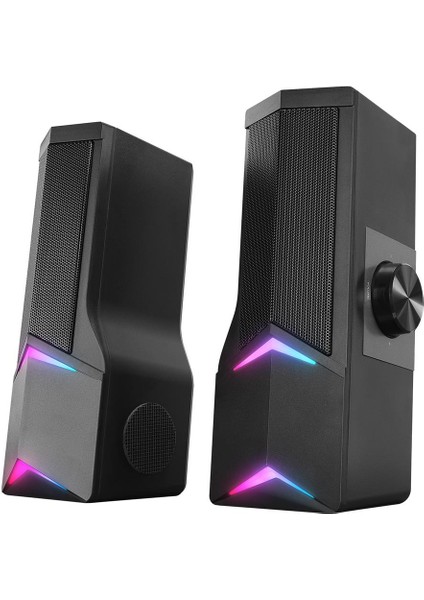 Elegant X10 2.0 Bluetoothlu Rms 3W-2 Rgb Işıklı Multimedia USB 5V 45DB Gaming Oyuncu Speaker