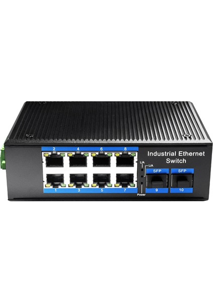 IG1008S2P 8 Port 10/100/1000 Yönetilemez 2 Sfp (1gb) Endüstriyel Tip (-40°c+85°c) (8 Port Poe+) 240W Switch