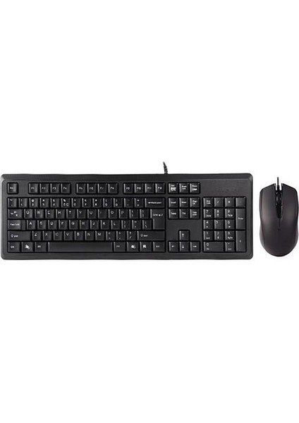 A4 Tech KR-9276 Q Türkçe USB Standart Siyah Klavye+ Mouse