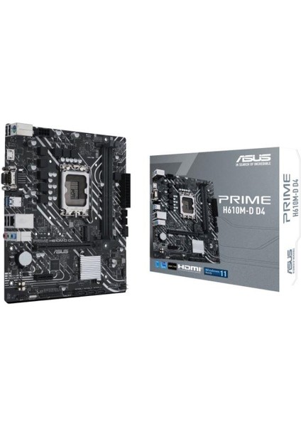 Prıme H610M-D D4 Ddr4 3200MHZ 1xvga 1xhdmı 1xm.2 USB 3.2 Matx 1700P (12. / 13. ve 14. Nesil Işlemci Uyumlu)