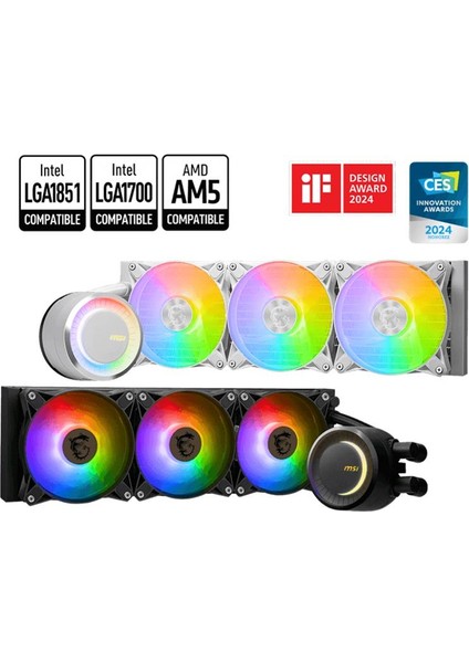 Msı Mag Corelıquıd E360 Whıte 360MM Argb Sıvı Işlemci Soğutucu (Lga 1150/1151/1155/1156/1200/1700/AM5 Uyumlu)
