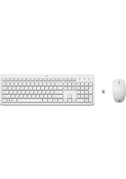230 3L1F0AA Kablosuz Klavye &amp; Mouse Kombo Beyaz 1600DPI (2 x Aaa (Keyboard); 1 x Aa (Mouse)