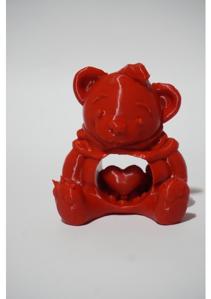 Kalpli Ayıcık Sevgililer Günü Dekoratif Hediyelik biblo 9 cm