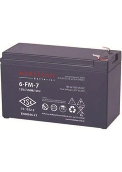 12V 7AH Tse Ups Vlra Battery Kuru Tip Akü