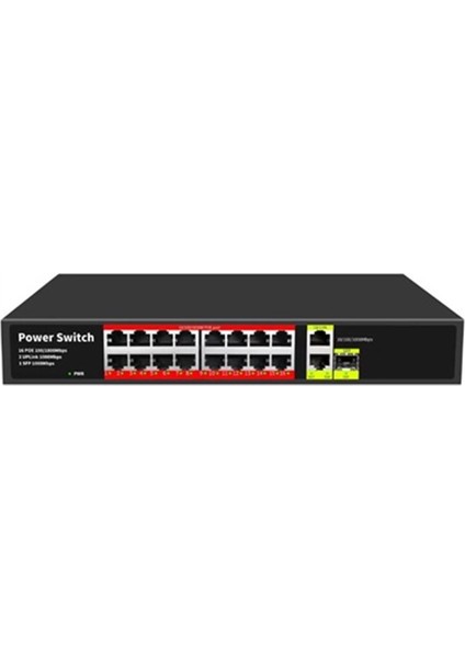 Uranıum POE-G1621SFP-300W 16 Port Gıgabıt+2xgb RJ45+1XSFP Uplınk Poe Rackmount S