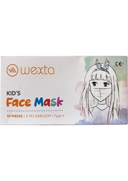 STL3PLY 10LU Meltblown Filtreli Desenli Çocuk Koruyucu Yüz Maskesi