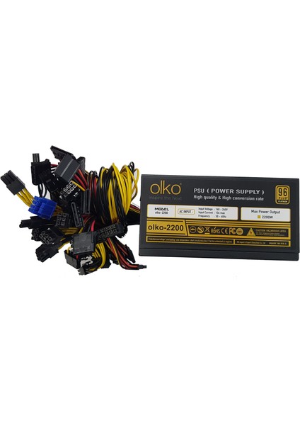 Olko 2200W Power Supply 16XPCI-E(6+2PIN), Mınıng