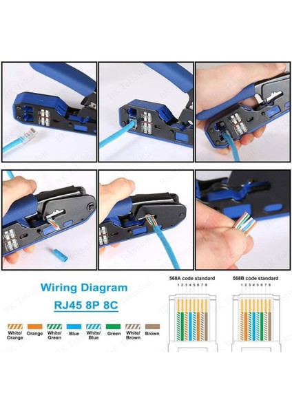 Çok Fonksiyonlu Konnektör Pensesi RJ45 Cat6 CAT5E Cat5 RJ11 RJ12