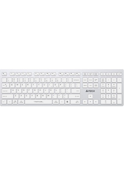 A4 Tech Fstyler FBX50C Beyaz Bluetooth+2.4g Nano Fn Şarjlı Multimedya Klavye