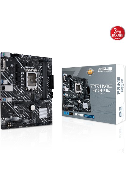 Prıme H610M-E D4-Csm H610 Ddr4 VGA Glan Matx Hd Dp M2 Rgb Us3.2 1700P Anakart