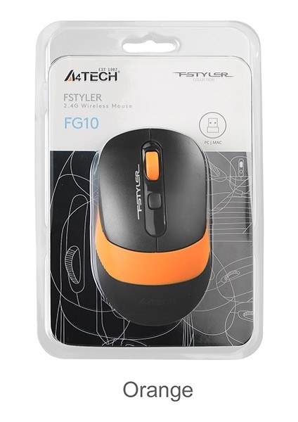 A4-Tech FG10 2000 Dpı Kablosuz Turuncu Mouse