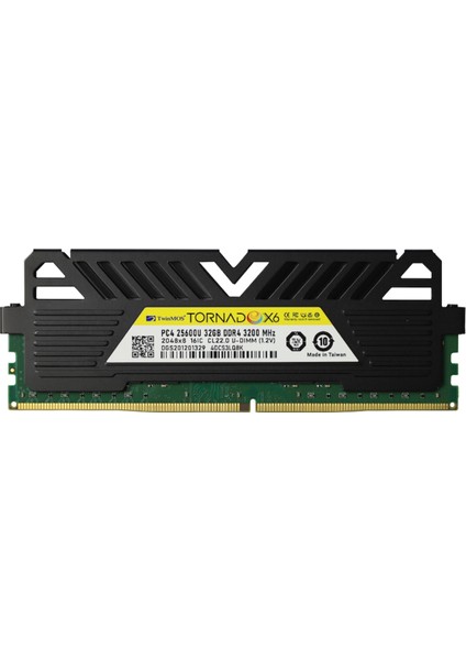 Twınmos 32GB 3200MHZ Ddr4 Tornadox6 Soğutuculu TMMDD432GB3200DKBX6 Pc Ram