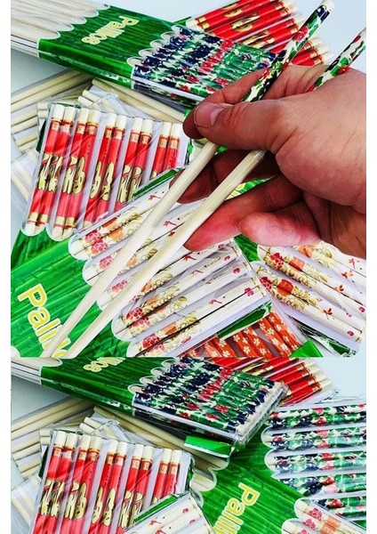 10 Çift - 20 Adet Yıkanabilir Organik Desenli Bambu Çin Yemek Çubuğu