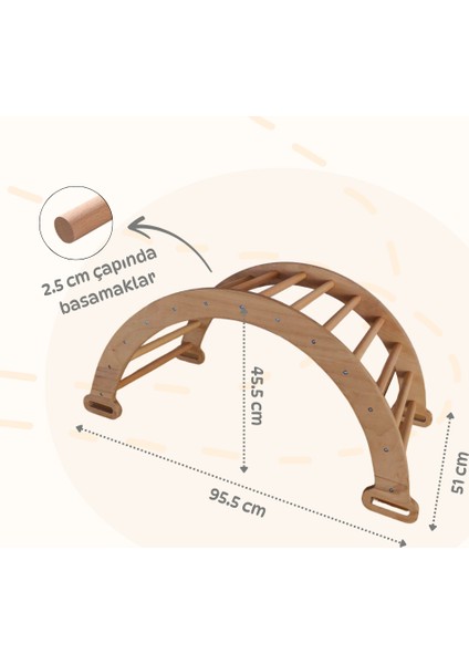 İkili Pikler Seti (Ham & Naturel) | Pikler Halkası ve Rampa & Kaydırak | Montessori Parkuru | Eğitici Aktivite Oyuncağı fırsatları