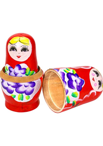 6lı Ahşap Matruşka Iç Içe Geçen Matruşka Bebek Seti Tombul Matruşka Set 6lı Set