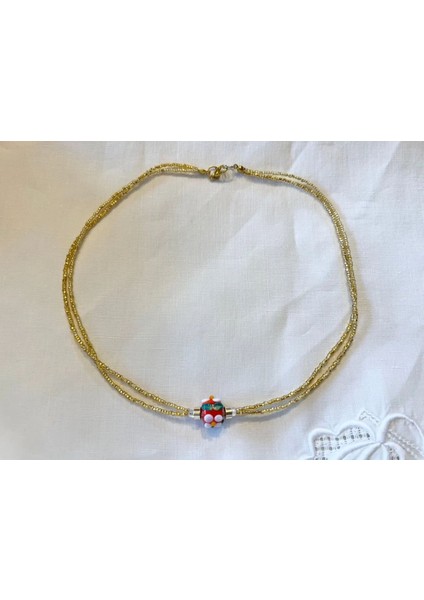 Kolye El Yapımı Cam Çiçek Uçlu