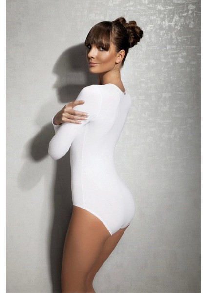 12401 Çıtçıtlı Uzun Kollu Geniş Yaka Body fiyatları