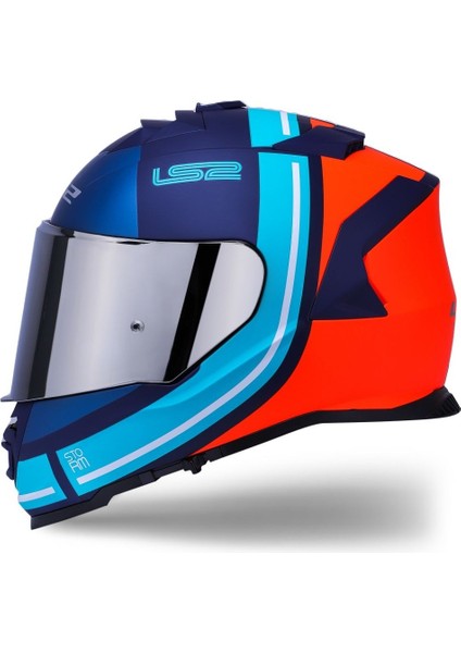 Storm 2 Slant Mat Mavi Turuncu Kapalı Motosiklet Kaskı Gri Camlı fiyatları