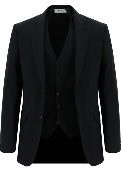 Slim Fit Dar Kesim Klasik Yelekli Takım Elbise fiyatları