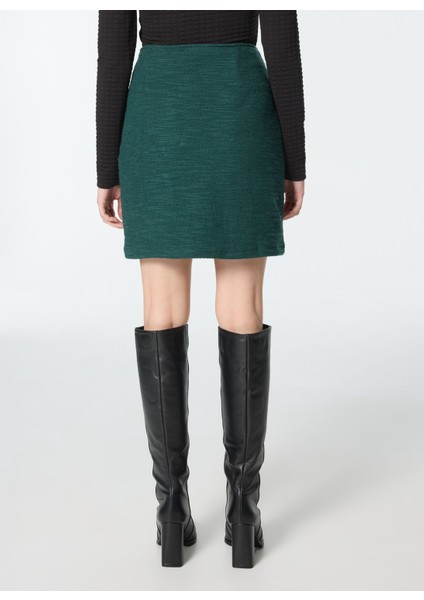 Normal Bel Koyu Yeşil Kadın Diz Üstü Etek Rıshıma indirimleri