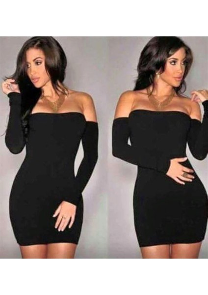 Angel B101190 Eldivenli Straplez Mini Elbise