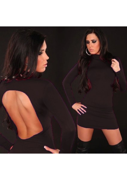 Angel B101144 Uzun Kollu Sırtı Açık Mini Elbise fırsatları