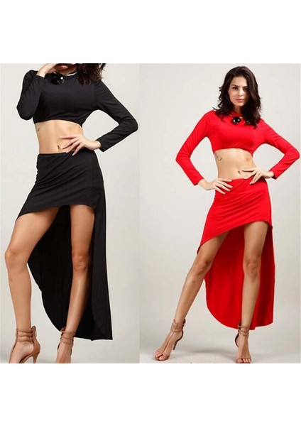 Angel B101337 Asimetrik Etek ve Uzun Kollu Büstiyer Takım