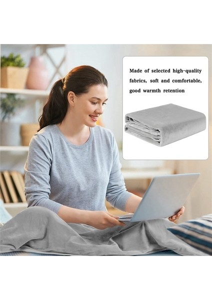Kış Elektrikli Battaniye USB Isıtmalı Sıcak Ped Şal Isıtma Soğuk Koruma Sıcak Tutmak Isıtmalı Battaniye Açık Ev, Gri (Yurt Dışından)