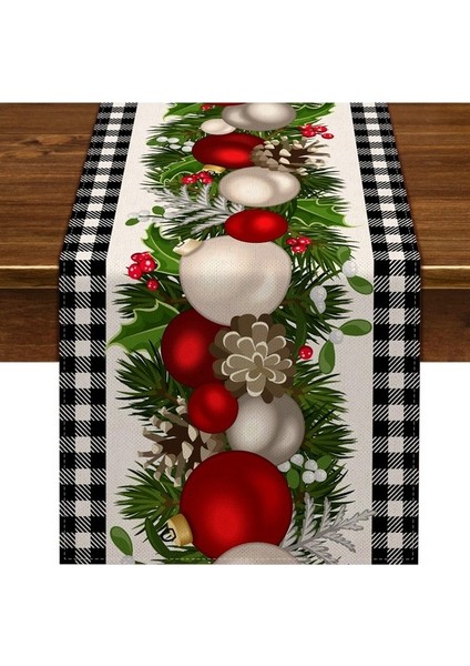 Pötikareli Noel Masa Koşucu Onay Noel Dekorasyonu Tatil Evi Mutfak Dekoru (Yurt Dışından)