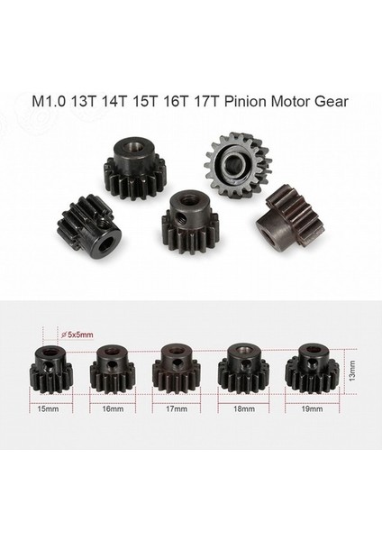 5 Adet 8195 5mm M1 13T 14T 15T 16T 17T Pinyon Motor Dişli Zd Yarış 9116/V3 9020-V3 9021-V3 9203 1/8 Rc Araba Parçaları (Yurt Dışından) fırsatları