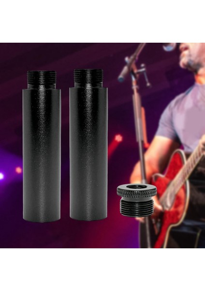 2 Alüminyum Alaşımlı Mikrofon Standı Uzatma Tüpü 5/8" Diş/8" (Yurt Dışından)