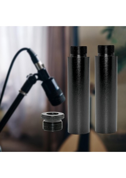 2 Alüminyum Alaşımlı Mikrofon Standı Uzatma Tüpü 5/8" Diş/8" (Yurt Dışından)