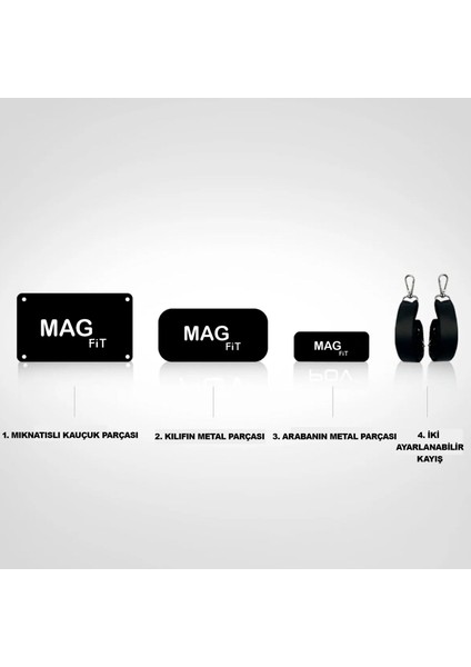 Magfit,360° Dönebilen Araç içi ve Göğüs Sabitlemeli Mıgnatıslı Telefon Tutucu