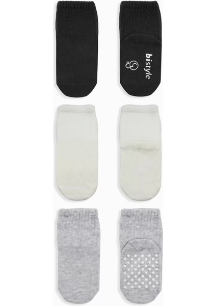 Kaymaz Penye Soket Çorap 3'lü Siyah Ekru Gri fiyatları