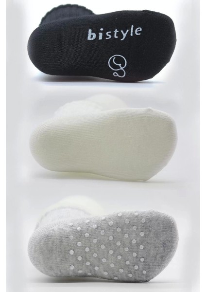 Kaymaz Penye Soket Çorap 3'lü Siyah Ekru Gri indirimleri