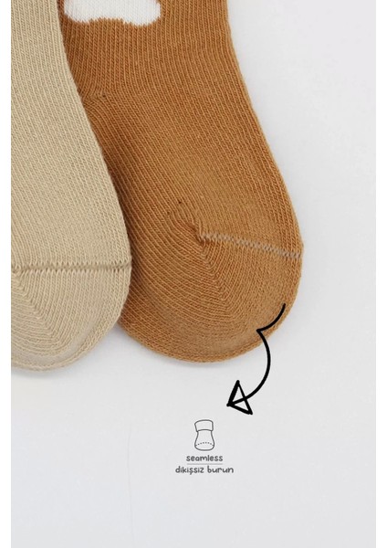 Bear Penye Soket Çorap 2'li Bej modelleri