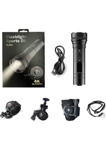 4K Hd Bisiklet Kamerası 120 Derece Geniş Açı Lens LED Işıklar Açık Spor Kamerası (Türkiye Garantili) (Yurt Dışından)