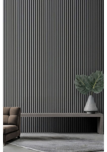 Süper Akustik Ahşap Duvar Paneli Soft Gri 60X280 cm - 1.sınıf Mdf & Keçe | Ses ve Isı Yalıtımı