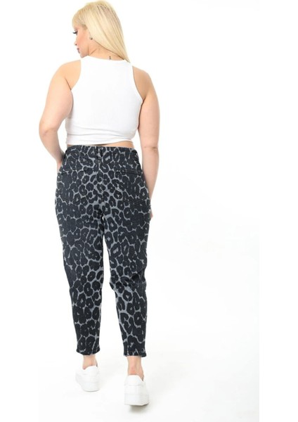 Mom Fit Jean Büyük Beden Yüksek Bel Carrot Kesim Dar Paça Pileli Esnek Kot Pantolon C600