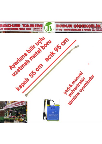 Bodur Tarım Bulancak 16 Lt Lik Akülü & Manuel Ilaçlama Pompasının uzatmalı ayarlana bilir uçlu metal moru fiyatları