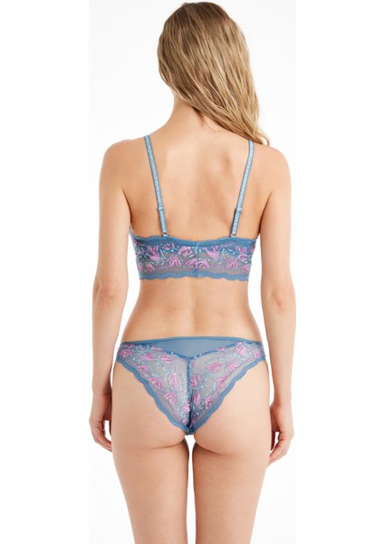 Kadın Dantelli Slip 60502 - Mavi fiyatları