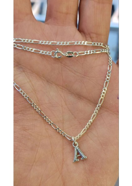 925 Ayar Gümüş Harfli Figaro Kolye, Kişiye Özel Harfli Tasarım fiyatları