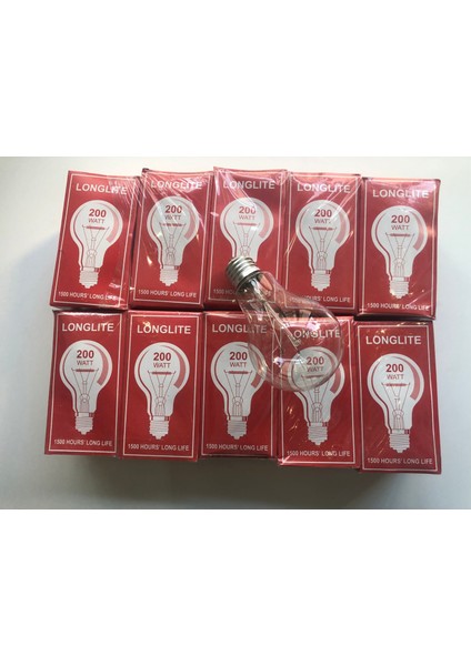 Long Lite 200W Telli 200W Ampül Duy (50 Adet) E27 Duy