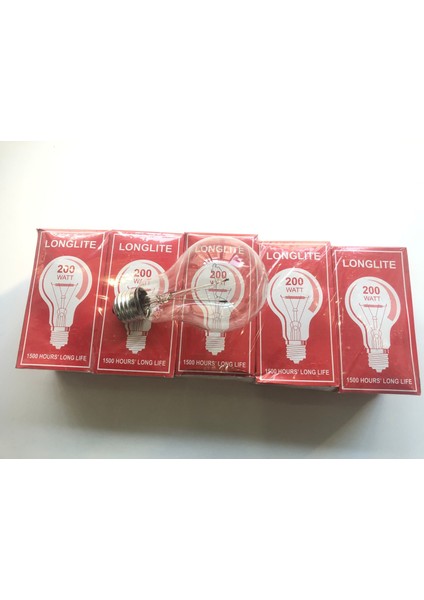 Long Lite 200W Telli 200W Ampül Duy (50 Adet) E27 Duy
